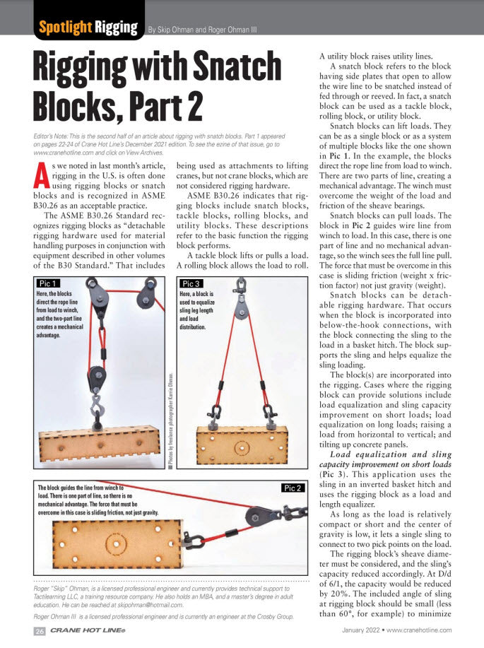 Spotlight Rigging Crane Hot Line January
