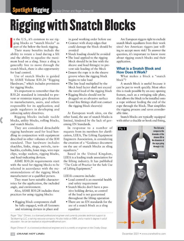 Spotlight Rigging Crane Hot Line December